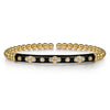 14K Yellow Gold Bujukan Beads and Diamond Split Bangle Bracelet with Black Enamel - BG5054E8Y45JJ-Gabriel & Co.-Renee Taylor Gallery