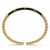 14K Yellow Gold Bujukan Beads and Diamond Split Bangle Bracelet with Black Enamel - BG5054E8Y45JJ-Gabriel & Co.-Renee Taylor Gallery