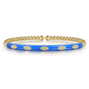 14K Yellow Gold Bujukan Beads and Diamond Split Bangle with Blue Enamel - BG4971ECY45JJ-Gabriel & Co.-Renee Taylor Gallery