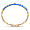 14K Yellow Gold Bujukan Beads and Diamond Split Bangle with Blue Enamel - BG4971ECY45JJ-Gabriel & Co.-Renee Taylor Gallery