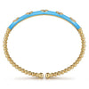 14K Yellow Gold Bujukan Beads and Diamond Split Bangle with Dusk Blue Enamel - BG4971E5Y45JJ-Gabriel & Co.-Renee Taylor Gallery