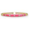 14K Yellow Gold Bujukan Beads and Diamond Split Bangle with Fuchsia Enamel - BG4970EFY45JJ.S575-Gabriel & Co.-Renee Taylor Gallery