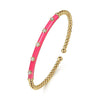 14K Yellow Gold Bujukan Beads and Diamond Split Bangle with Fuchsia Enamel - BG4970EFY45JJ.S575-Gabriel & Co.-Renee Taylor Gallery