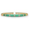 14K Yellow Gold Bujukan Beads and Diamond Split Bangle with Mint Green Enamel - BG4970EHY45JJ.S575-Gabriel & Co.-Renee Taylor Gallery