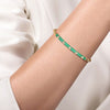 14K Yellow Gold Bujukan Beads and Diamond Split Bangle with Mint Green Enamel - BG4970EHY45JJ.S575-Gabriel & Co.-Renee Taylor Gallery