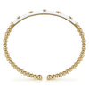 14K Yellow Gold Bujukan Beads and Diamond Split Bangle with White Enamel - BG4970E9Y45JJ.S575-Gabriel & Co.-Renee Taylor Gallery