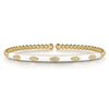 14K Yellow Gold Bujukan Beads and Diamond Split Bangle with White Enamel - BG4971E9Y45JJ-Gabriel & Co.-Renee Taylor Gallery