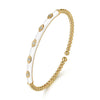 14K Yellow Gold Bujukan Beads and Diamond Split Bangle with White Enamel - BG4971E9Y45JJ-Gabriel & Co.-Renee Taylor Gallery