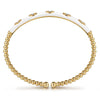14K Yellow Gold Bujukan Beads and Diamond Split Bangle with White Enamel - BG4971E9Y45JJ-Gabriel & Co.-Renee Taylor Gallery