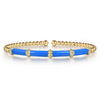 14K Yellow Gold Bujukan and Bar Split Bangle with Blue Enamel - BG4972ECY4JJJ-Gabriel & Co.-Renee Taylor Gallery
