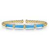 14K Yellow Gold Bujukan and Bar Split Bangle with Dusk Blue Enamel - BG4972E5Y4JJJ-Gabriel & Co.-Renee Taylor Gallery