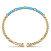 14K Yellow Gold Bujukan and Bar Split Bangle with Dusk Blue Enamel - BG4972E5Y4JJJ-Gabriel & Co.-Renee Taylor Gallery