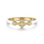 14K Yellow Gold Diamond Split Stackable with White Enamel - LR52651E9Y45JJ-Gabriel & Co.-Renee Taylor Gallery