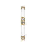 14K Yellow Gold Diamond Station Stackable RIng with White Enamel - LR52659E9Y45JJ-Gabriel & Co.-Renee Taylor Gallery