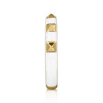 14K Yellow Gold Pyramid Stackable Ring with White Enamel - LR52654E9Y4JJJ-Gabriel & Co.-Renee Taylor Gallery