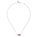 925 Sterling Silver Bujukan Double Heart Pendant Necklace with Chrome Red Enamel - NK7921EOSVJJJ-Gabriel & Co.-Renee Taylor Gallery