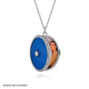 925 Sterling Silver White Sapphire Bujukan Locket Necklace with Dusk Blue Enamel - NK7481-24SVJWS-Gabriel & Co.-Renee Taylor Gallery