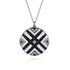 925 Sterling Silver White Sapphire and Black Spinel with White Enamel Locket - NK7476-24SVJMC-Gabriel & Co.-Renee Taylor Gallery