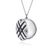 925 Sterling Silver White Sapphire and Black Spinel with White Enamel Locket - NK7476-24SVJMC-Gabriel & Co.-Renee Taylor Gallery