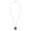 925 Sterling Silver White Sapphire and Black Spinel with White Enamel Locket - NK7476-24SVJMC-Gabriel & Co.-Renee Taylor Gallery