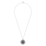 925 Sterling Silver White Sapphire and Black Spinel with White Enamel Locket - NK7476-24SVJMC-Gabriel & Co.-Renee Taylor Gallery