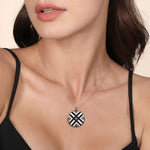 925 Sterling Silver White Sapphire and Black Spinel with White Enamel Locket - NK7476-24SVJMC-Gabriel & Co.-Renee Taylor Gallery