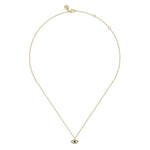 14K Yellow Gold Diamond and Blue Sapphire Evil Eye Pendant Necklace - NK7438E9Y45SA-Gabriel & Co.-Renee Taylor Gallery