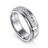 14K White Gold Diamond Men's Wedding Ring in Sand Blast Finish - MR15508W44JJ-Gabriel & Co.-Renee Taylor Gallery