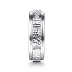 14K White Gold Diamond Men's Wedding Ring in Sand Blast Finish - MR15508W44JJ-Gabriel & Co.-Renee Taylor Gallery