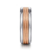 14K White-Rose Gold 7mm - Two Tone Men's Wedding Band in High Polished Finish - MBH0168-70T4JJJ-Gabriel & Co.-Renee Taylor Gallery