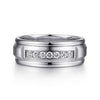 14K White Gold Diamond Men's Band in Satin Finish - MR15676W44JJ-Gabriel & Co.-Renee Taylor Gallery