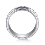 14K White Gold Diamond Men's Band in Satin Finish - MR15676W44JJ-Gabriel & Co.-Renee Taylor Gallery