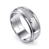 14K White Gold Diamond Men's Band in Satin Finish - MR15676W44JJ-Gabriel & Co.-Renee Taylor Gallery