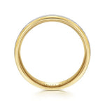 14K White-Yellow Gold 6mm - Two Tone Men's Wedding Band in Satin Finish - MBM0131-60M4JJJ-Gabriel & Co.-Renee Taylor Gallery