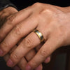 14K White-Yellow Gold 6mm - Two Tone Men's Wedding Band in Satin Finish - MBM0131-60M4JJJ-Gabriel & Co.-Renee Taylor Gallery