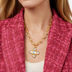 Tudor Statement Necklace - Iridescent Clear Crystal-Julie Vos-Renee Taylor Gallery