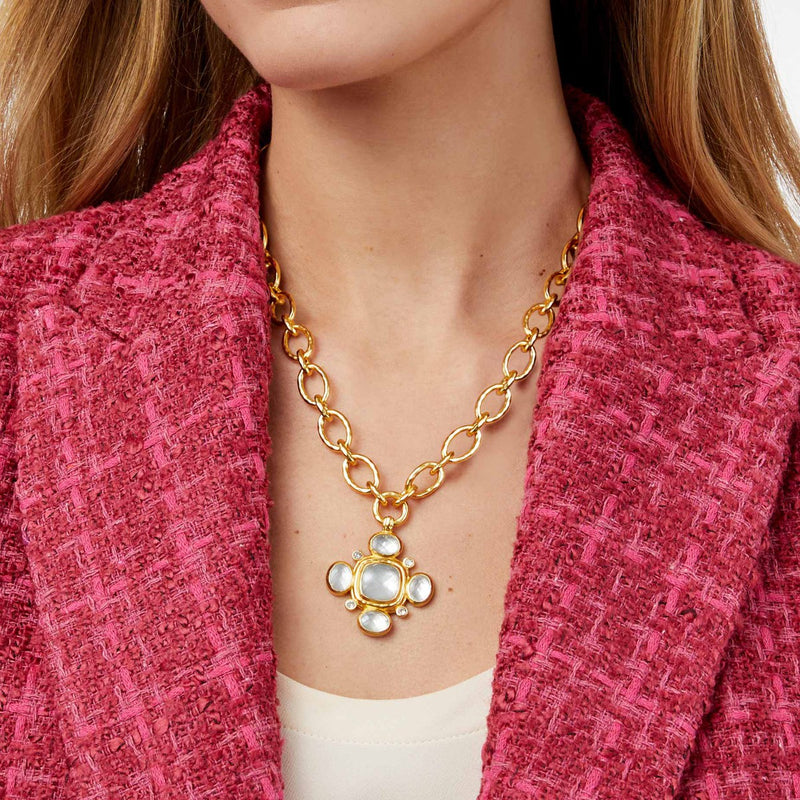 Tudor Statement Necklace - Iridescent Champagne-Julie Vos-Renee Taylor Gallery