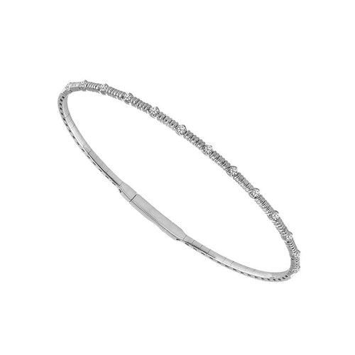 14K White Gold Round Diamond Flexible Bangle Bracelet - FSBG5000S8W-iDD-Renee Taylor Gallery