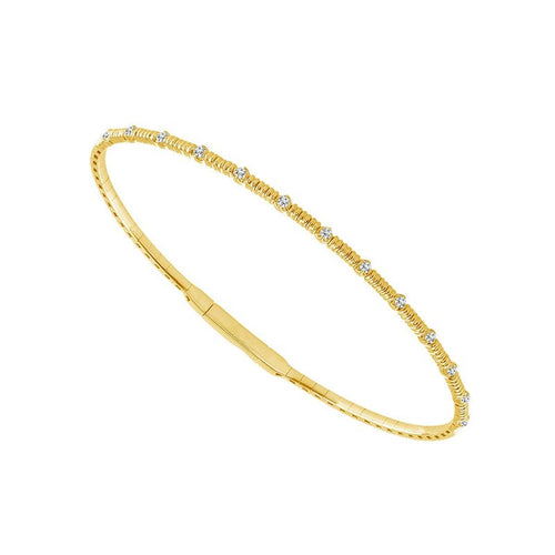 14K Yellow Gold Round Diamond Flexible Bangle Bracelet - FSBG5000S8Y-iDD-Renee Taylor Gallery