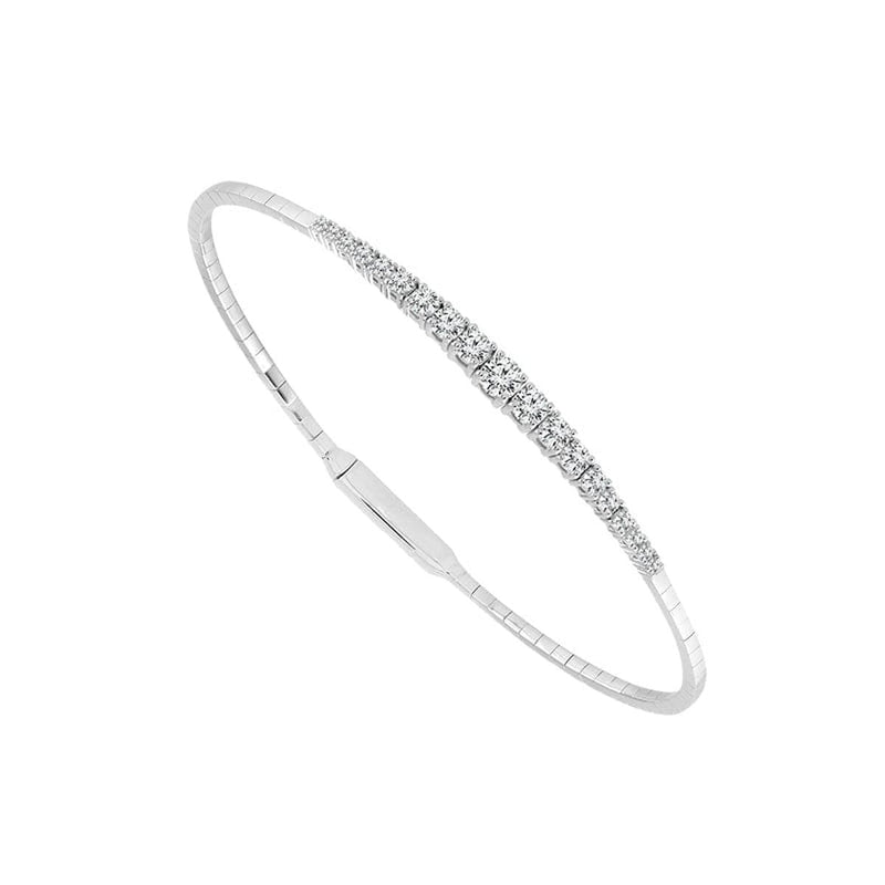 14K White Gold Round Diamond Flexible Bangle Bracelet - FSBG5007S8W-iDD-Renee Taylor Gallery