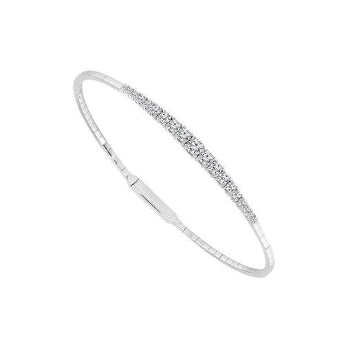 14K White Gold Round Diamond Flexible Bangle Bracelet - FSBG5007S8W-iDD-Renee Taylor Gallery