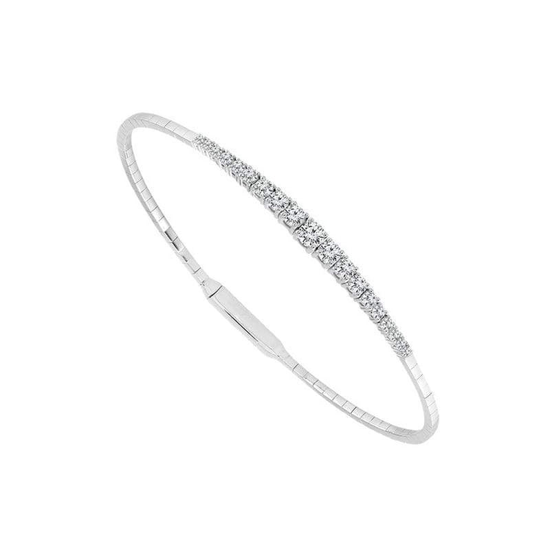 14K White Gold Round Diamond Flexible Bangle Bracelet - FSBG5007S8W-iDD-Renee Taylor Gallery