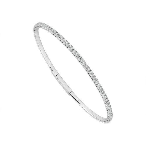 14K White Gold Diamond Flexible Bangle Bracelet - FSBG5036S8W-iDD-Renee Taylor Gallery