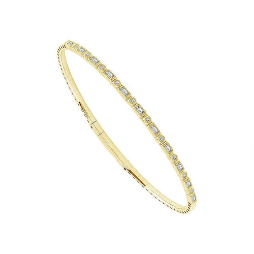 14K Yellow Gold Diamond Flexible Bangle Bracelet - FSBG5044K6Y-iDD-Renee Taylor Gallery