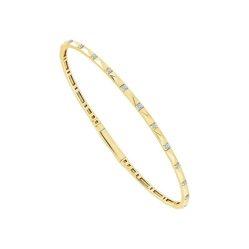 14K Yellow Gold Diamond Flexible Bangle Bracelet - FSBG5045S8Y-iDD-Renee Taylor Gallery