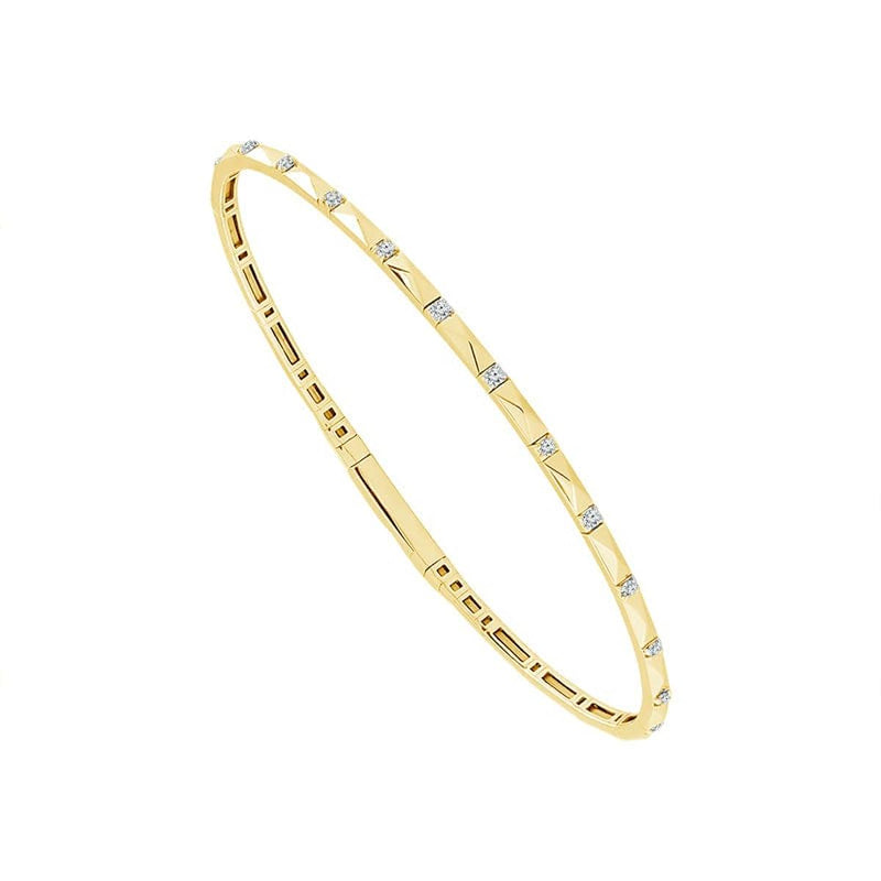 14K Yellow Gold Diamond Flexible Bangle Bracelet - FSBG5045S8Y-iDD-Renee Taylor Gallery