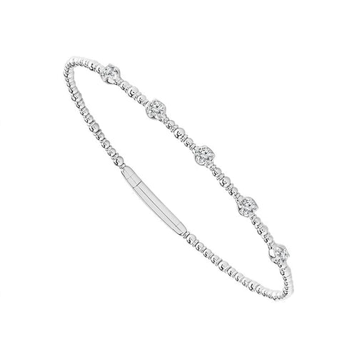 14K White Gold Diamond Flexible Bangle Bracelet - FSBG5148S8W-iDD-Renee Taylor Gallery