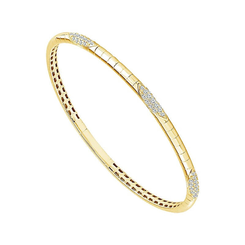 14K Yellow Gold Diamond Flexible Bangle Bracelet- FSBG5246S8Y-iDD-Renee Taylor Gallery