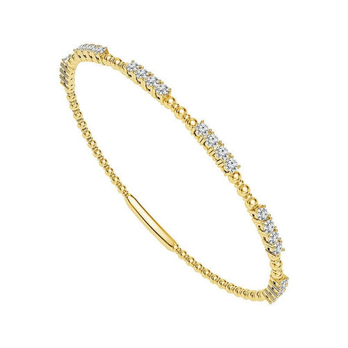 14K Yellow Gold Diamond Flexible Bangle Bracelet - FSBG5291S8Y-iDD-Renee Taylor Gallery