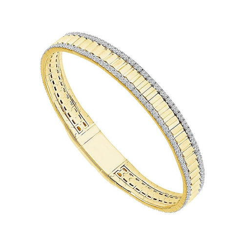 14K Yellow Gold Diamond Flexible Bangle Bracelet - FSBG5296S8Y-iDD-Renee Taylor Gallery